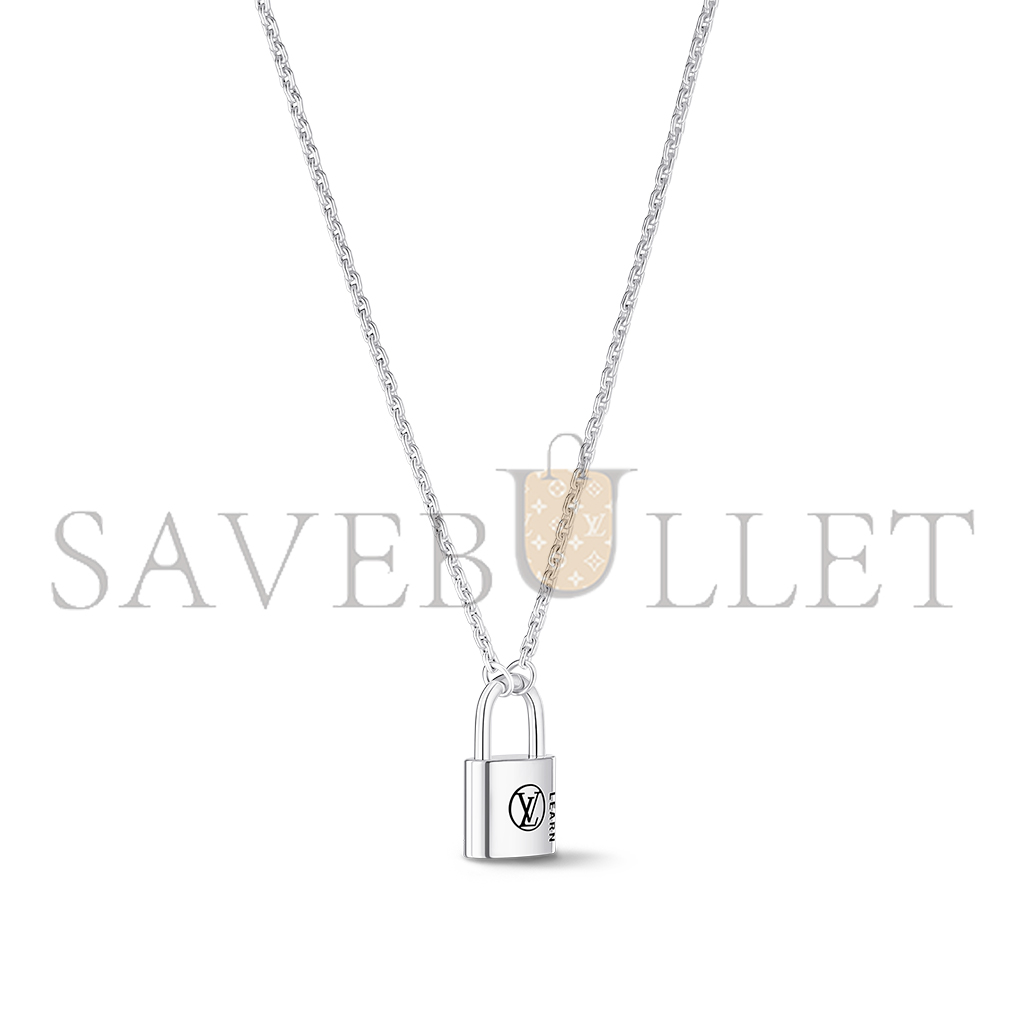 l**is V*t*n silver lockit pendant, sterling silver black laquered q03273